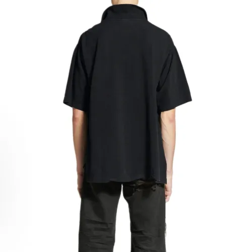 BALENCIAGA MEN'S LAUREL CLASSIC SHORT SLEEVE REGULAR POLO IN FADED BLACK