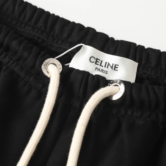 CELINE HOMME Straight-Leg Logo-Embroidered Cotton Shorts