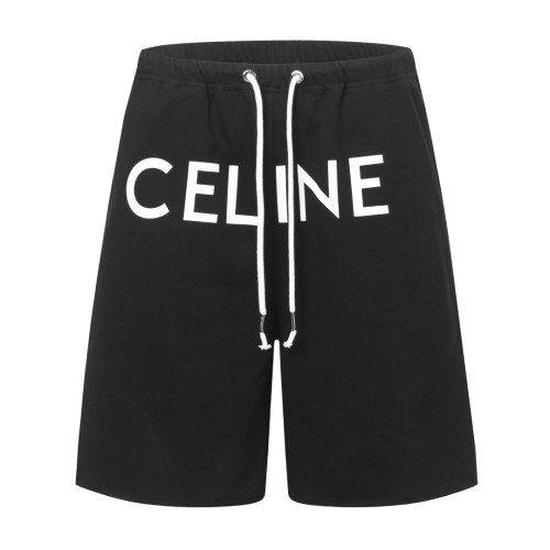 Celine Wide-leg Logo-print Cotton-Jersey Drawstring Shorts