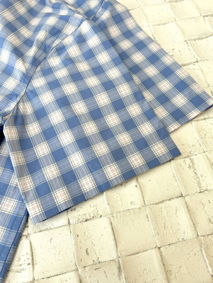 LOEWE Blue Plaid Cotton Shirt