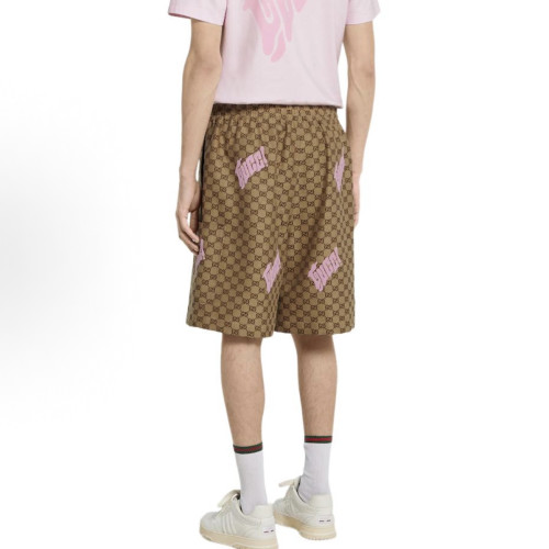 Gucci Embroidered canvas linen blend Shorts