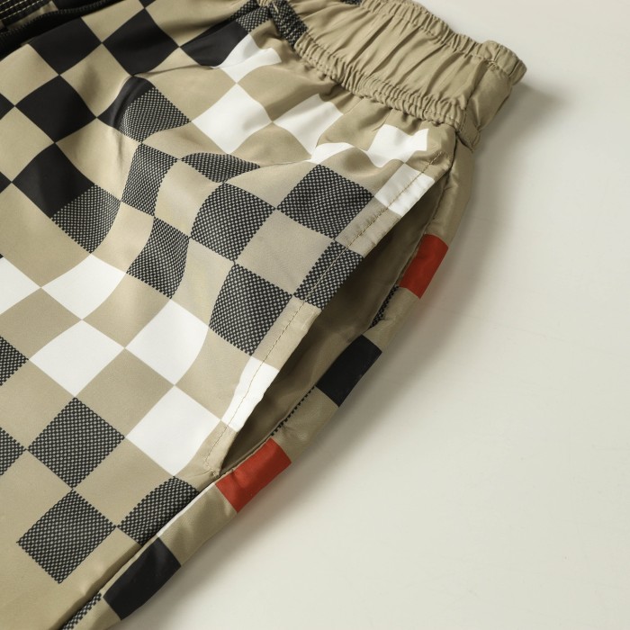 Burberry Martin Pixel Check Swim Shorts in Beige