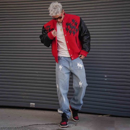 Amex Corporate Leather Patched Denim Jeans for Men