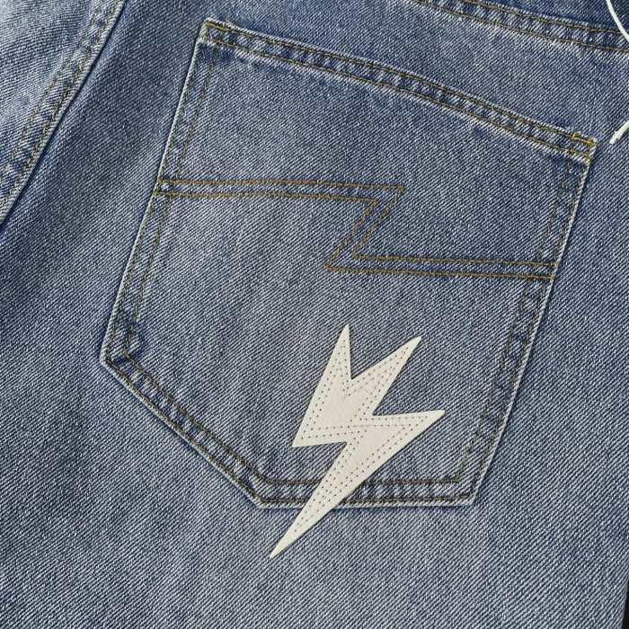 Amex Corporate Leather Patched Denim Jeans for Men
