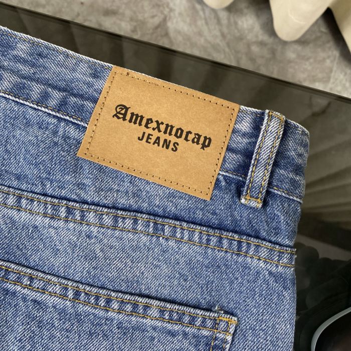 Amex Corporate Leather Patched Denim Jeans for Men