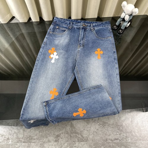 Chrome Hearts Blue Cross Patch Jeans