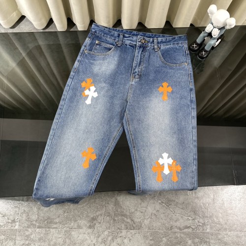 Chrome Hearts Blue Cross Patch Jeans