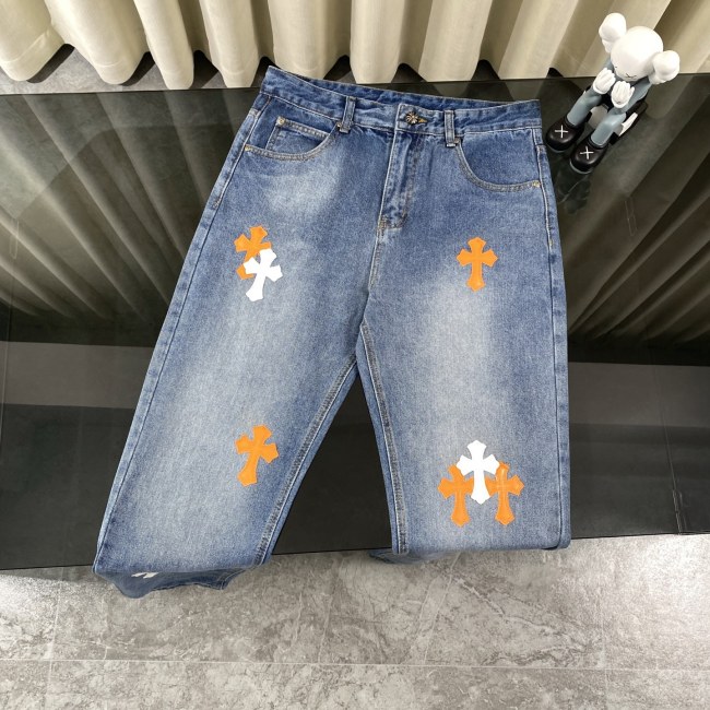 Chrome Hearts Blue Cross Patch Jeans