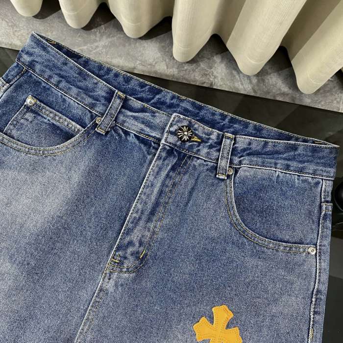 Chrome Hearts Blue Cross Patch Jeans