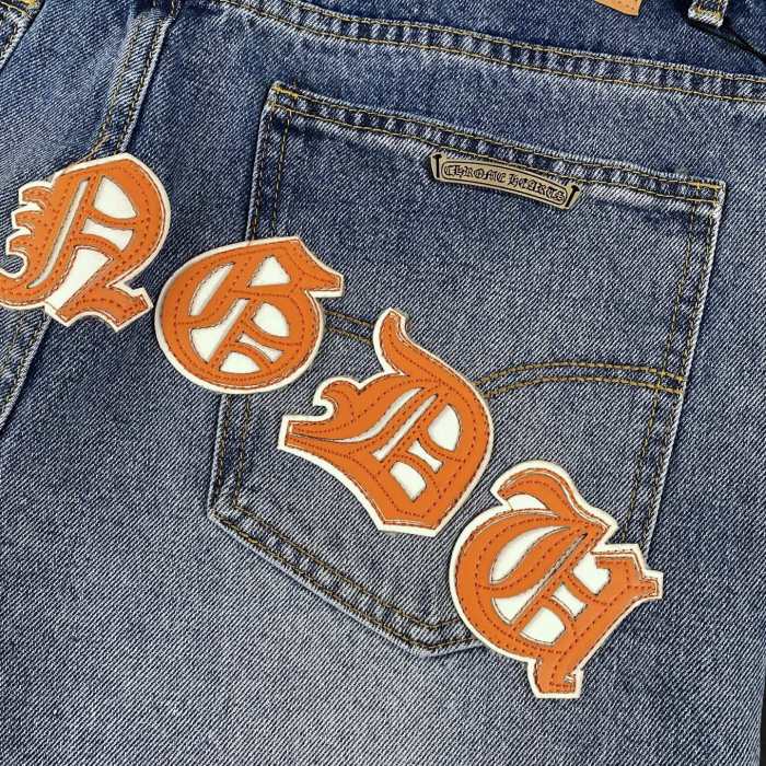 Chrome Hearts Blue Cross Patch Jeans