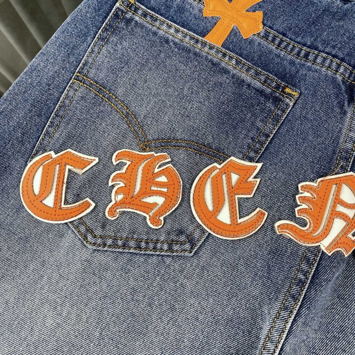 Chrome Hearts Blue Cross Patch Jeans