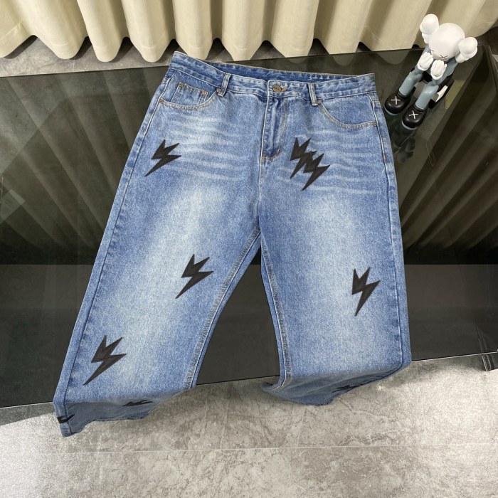 Amex Corporate Leather Patched Denim Jeans for Men