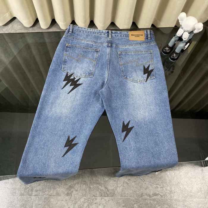 Amex Corporate Leather Patched Denim Jeans for Men