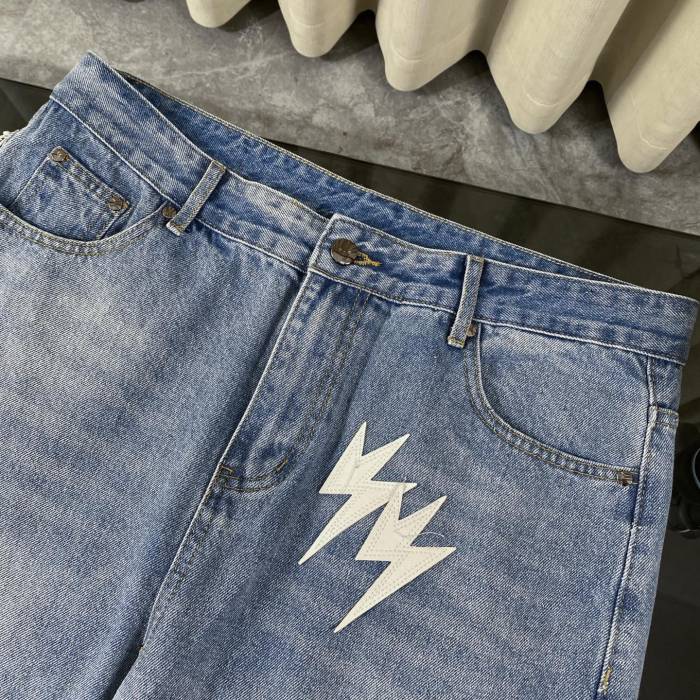 Amex Corporate Leather Patched Denim Jeans for Men
