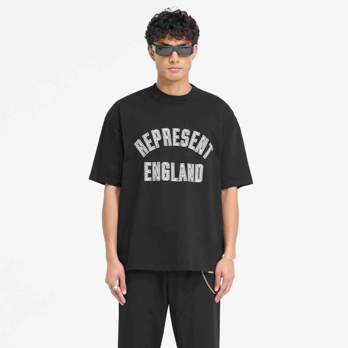 REPRESENT ENGLAND APPLIQUE T-SHIRT