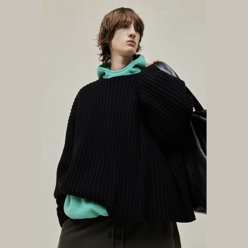Fear of God ESSENTIALS Black Raw Neck Sweater