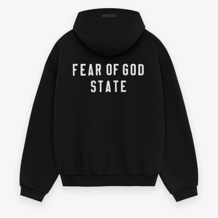 Fear of God ESSENTIALS Burgundy Full-Zip Hoodie