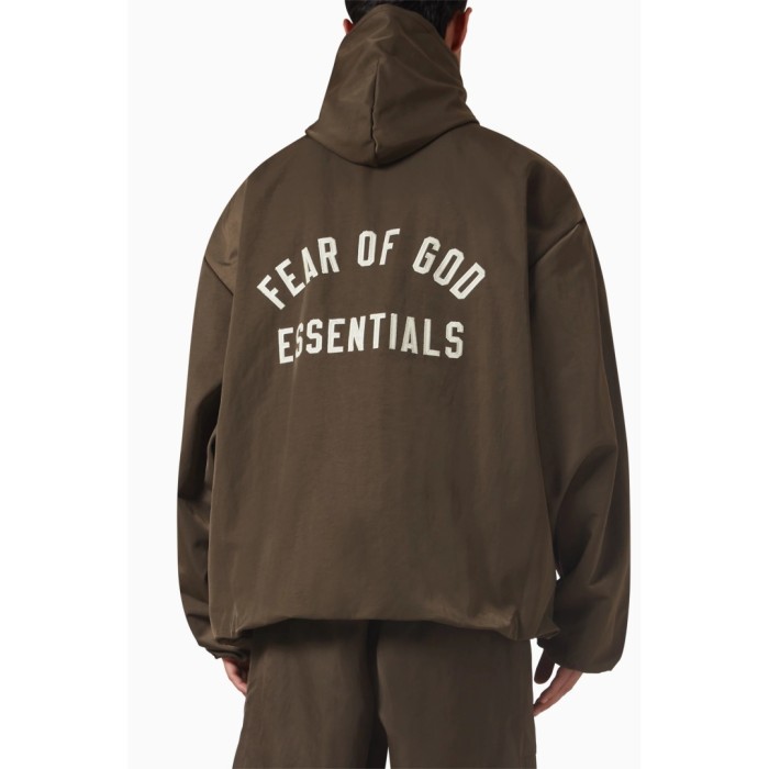 Fear of god Essentials Textured Nylon Hooded Coaches Jacket