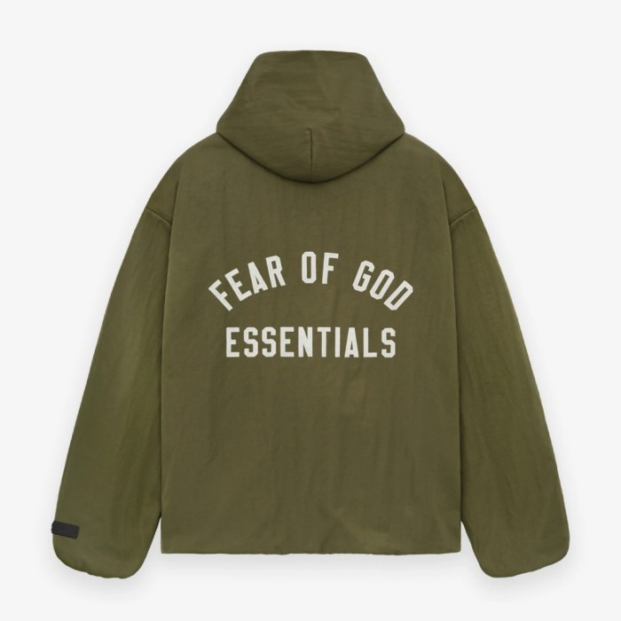 Fear of god Essentials Textured Nylon Hooded Coaches Jacket