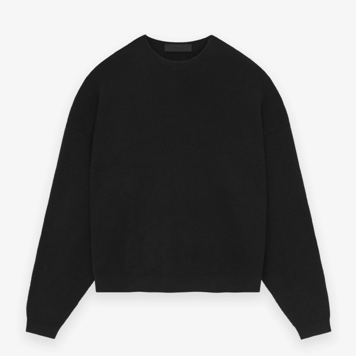 Fear of God ESSENTIALS Black Raw Neck Sweater