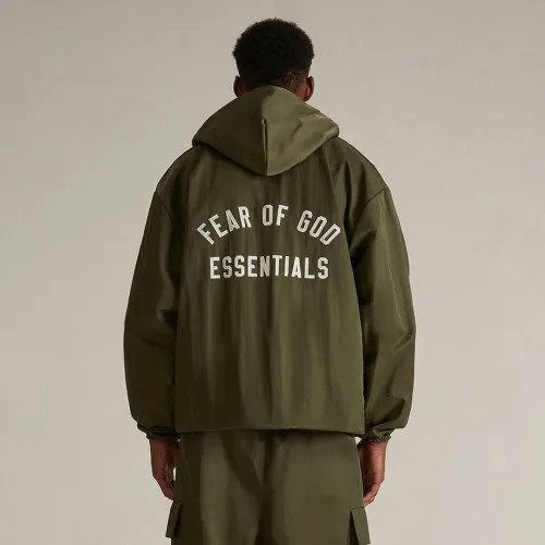 Fear of god Essentials Textured Nylon Hooded Coaches Jacket