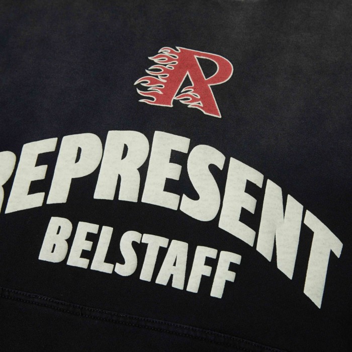 REPRESENT X BELSTAFF FLAME PHOENIX VINTAGE HOODIE