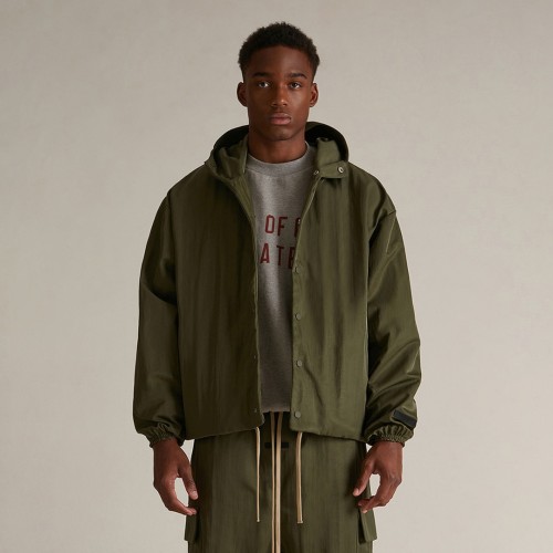 Fear of god Essentials Textured Nylon Hooded Coaches Jacket