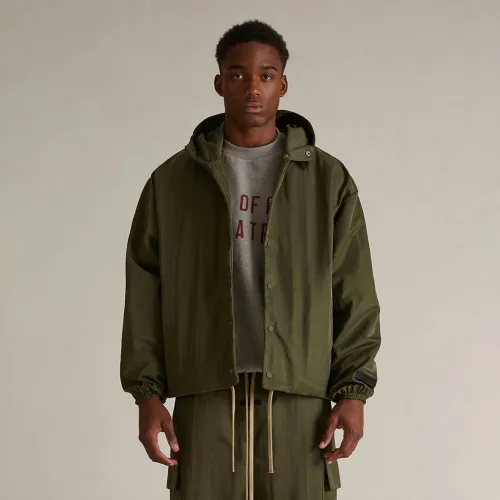 Fear of god Essentials Textured Nylon Hooded Coaches Jacket