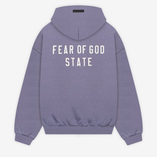 Fear of God ESSENTIALS Burgundy Full-Zip Hoodie