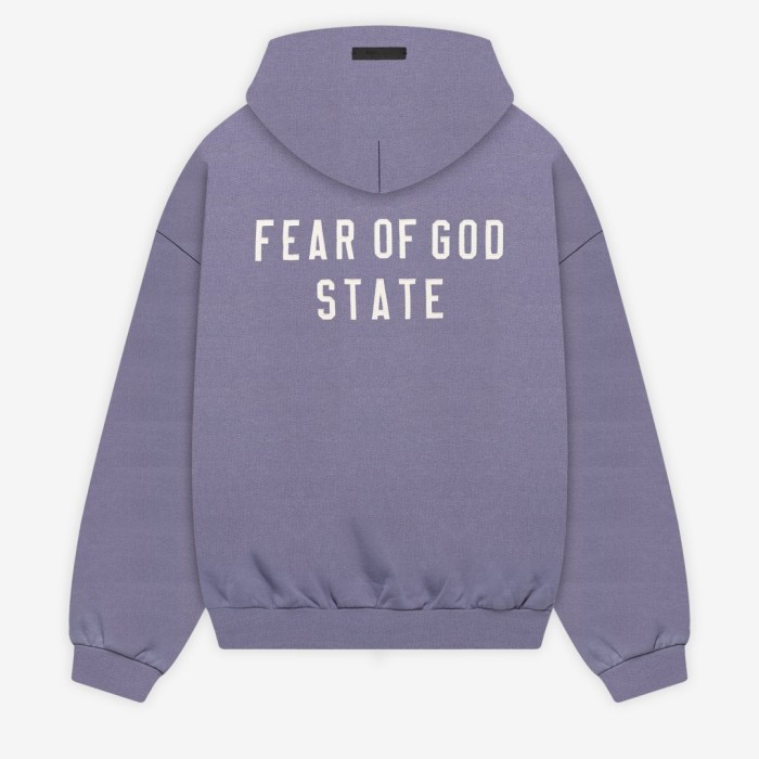 Fear of God ESSENTIALS Burgundy Full-Zip Hoodie