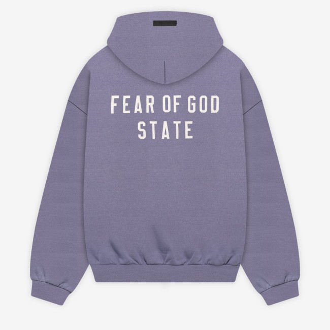 Fear of God ESSENTIALS Burgundy Full-Zip Hoodie