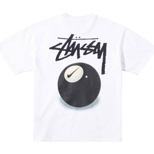 Stussy 22FW black billiard short-sleeved T-shirt