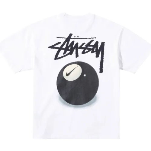 Stussy 22FW black billiard short-sleeved T-shirt