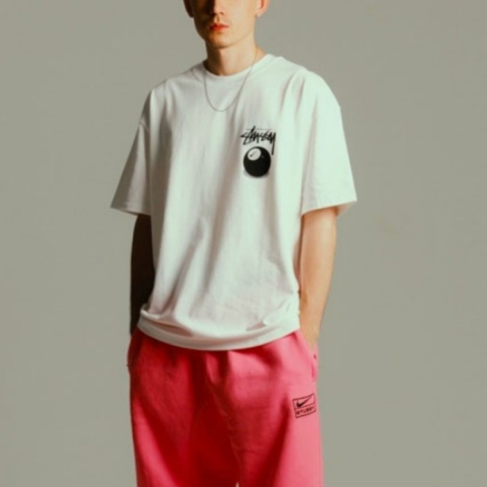 Stussy 22FW black billiard short-sleeved T-shirt