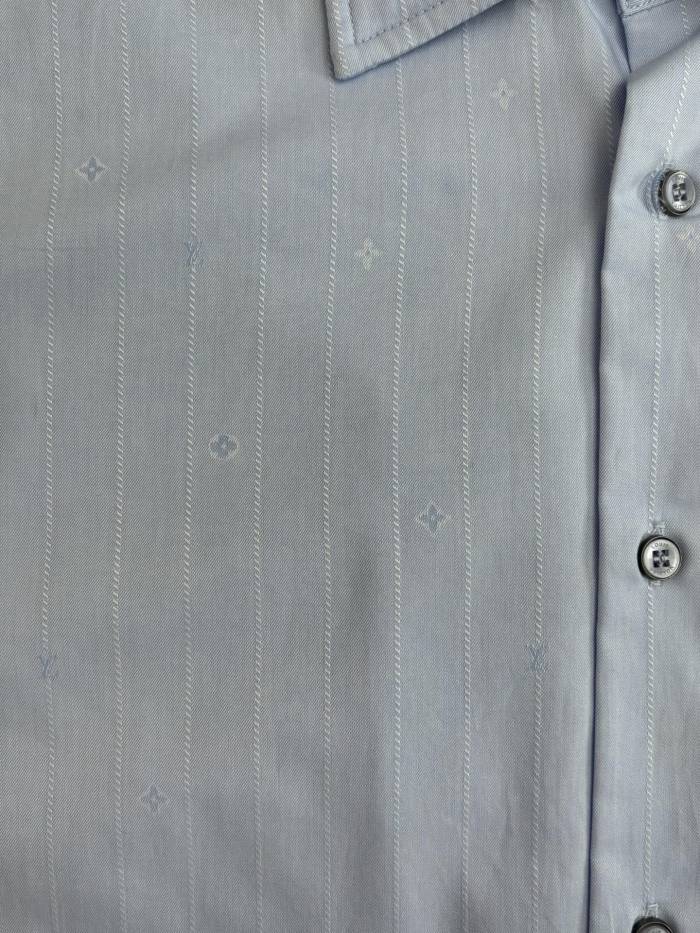Louis Vuitton Pinstripe Jacquard POLO Short Sleeve Shirt