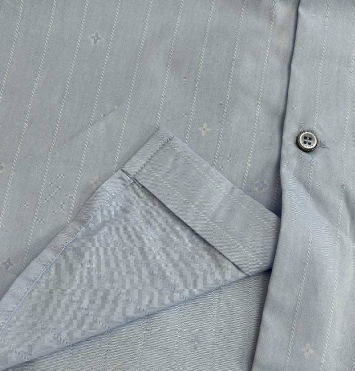 Louis Vuitton Pinstripe Jacquard POLO Short Sleeve Shirt