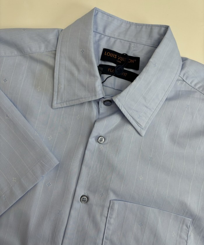 Louis Vuitton Pinstripe Jacquard POLO Short Sleeve Shirt