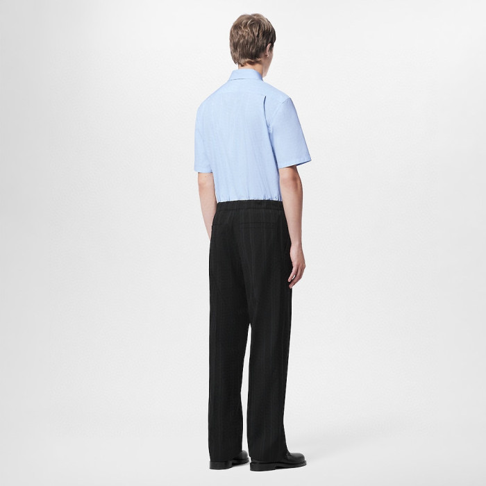 Louis Vuitton Pinstripe Jacquard POLO Short Sleeve Shirt