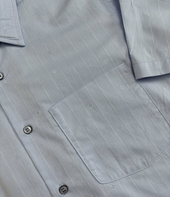 Louis Vuitton Pinstripe Jacquard POLO Short Sleeve Shirt