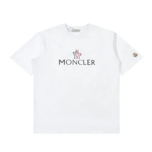 MonclerWhite Logo Cotton T-Shirt
