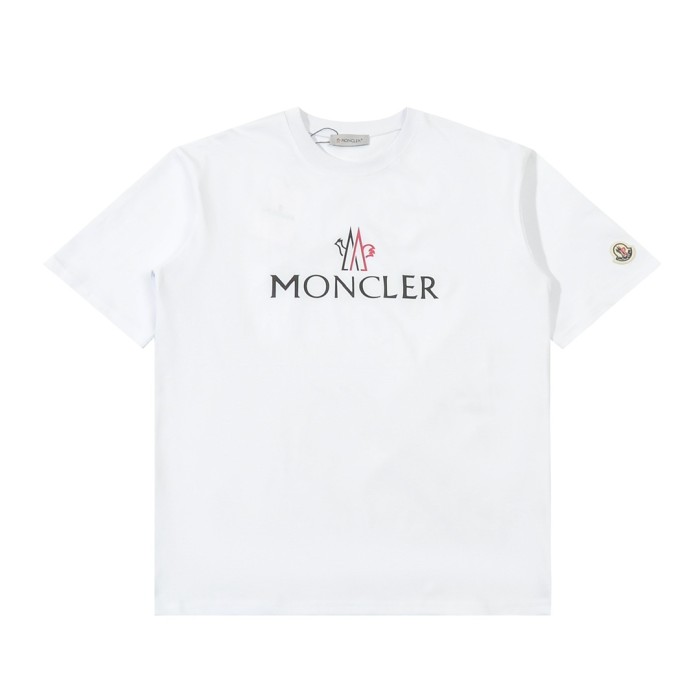 MonclerWhite Logo Cotton T-Shirt