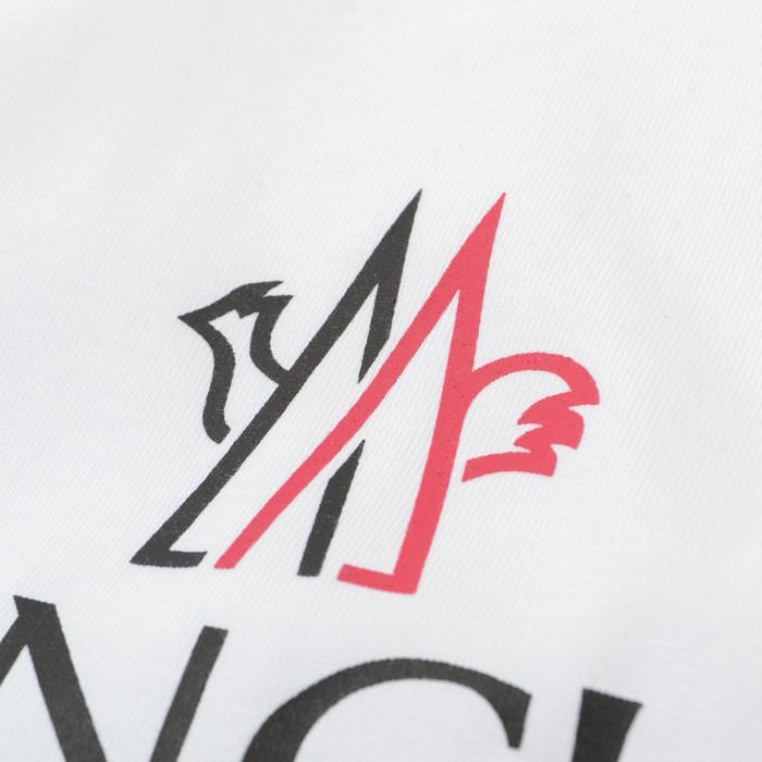 MonclerWhite Logo Cotton T-Shirt