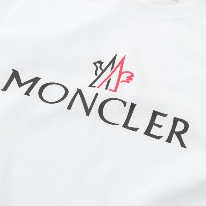 MonclerWhite Logo Cotton T-Shirt