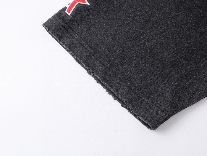 Balenciaga Men's Sponsor Logos T-shirt Oversized in Black Faded
