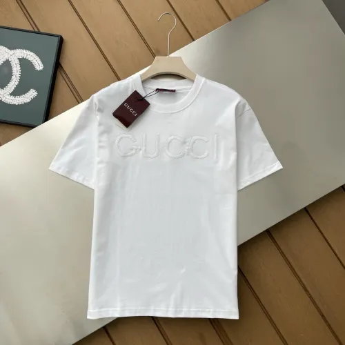 GUCCI Embroidered cotton jersey T-shirt in white