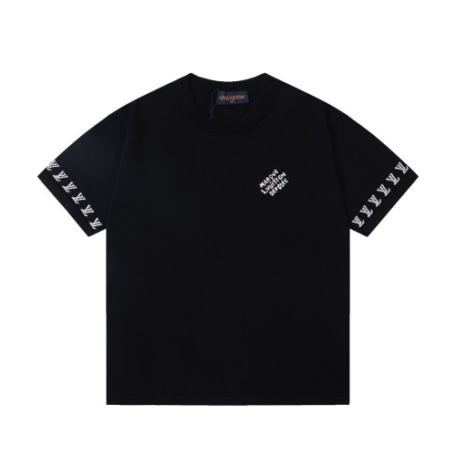 Louis Vuitton Short-Sleeved Cotton Crewneck Black Men's