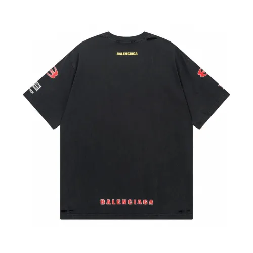 Balenciaga Men's Sponsor Logos T-shirt Oversized in Black Faded