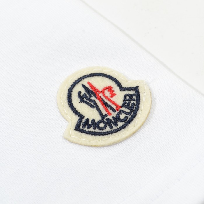 MonclerWhite Logo Cotton T-Shirt