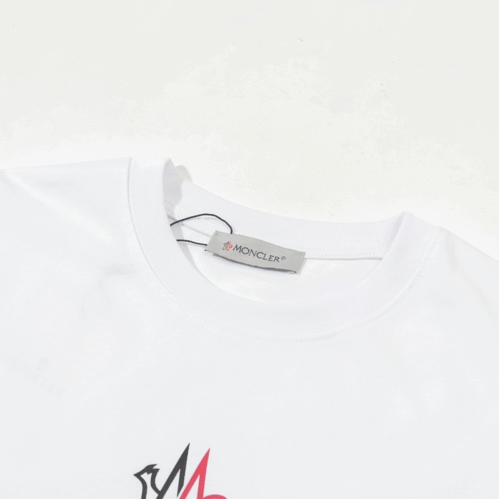 MonclerWhite Logo Cotton T-Shirt