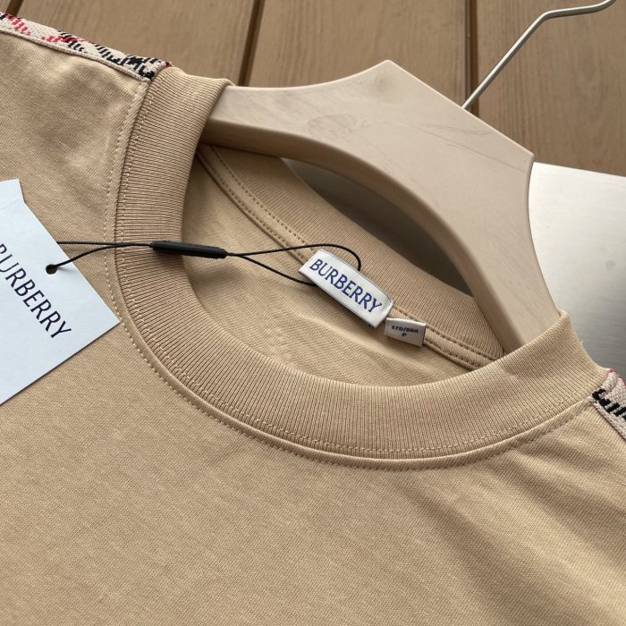 Burberry Check Shoulder-Stripe EKD Short-Sleeve T-Shirt